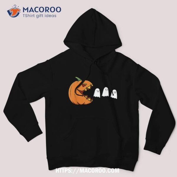 Jack-o-lantern Eating Ghosts Funny Halloween Pumpkin Carving Shirt