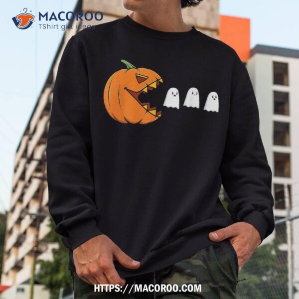 Jack-o-lantern Eating Ghosts Funny Halloween Pumpkin Carving Shirt