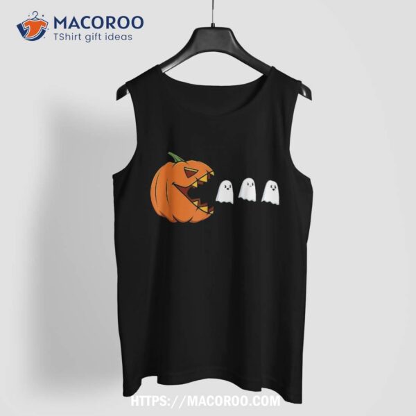 Jack-o-lantern Eating Ghosts Funny Halloween Pumpkin Carving Shirt