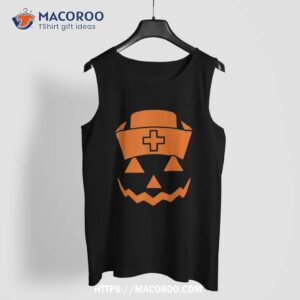 jack o lantern face pumpkin halloween nurse shirt tank top