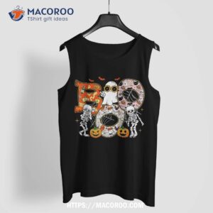 jack o lantern pumpkin boo griddy halloween kids shirt skeleton masks tank top