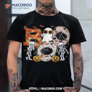 Jack O Lantern Pumpkin Boo Griddy Halloween Kids Shirt, Skeleton Masks