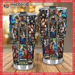 jesus life stained glass stainless steel tumbler 3
