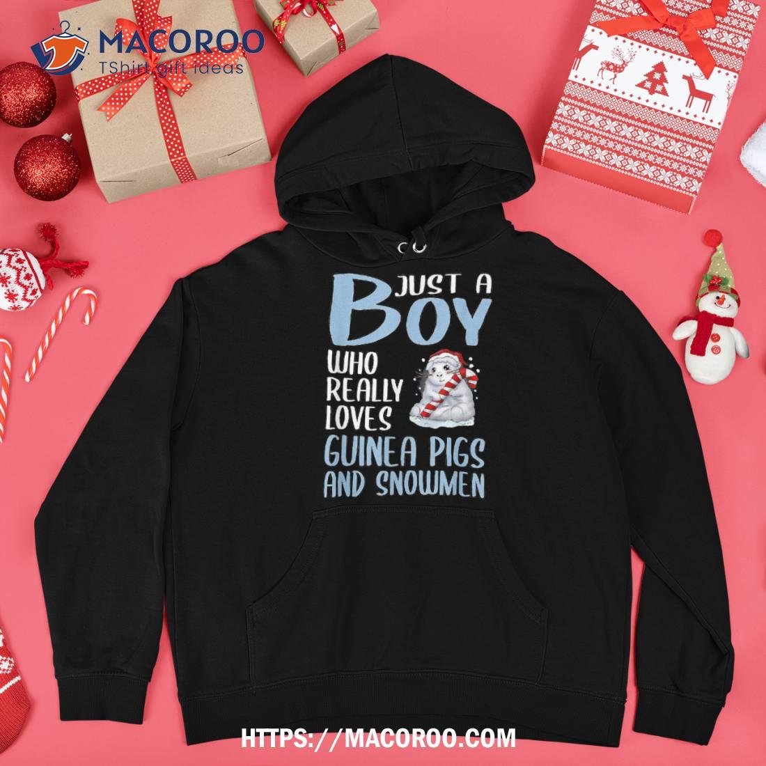 Just A Boy Who Really Loves Guinea Pigs And Snow Shirt Beach Snowman Hoodie