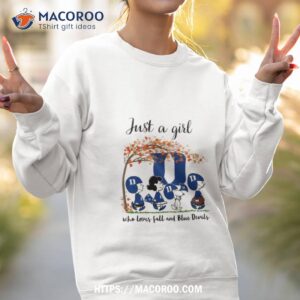just a girl who loves fall and blue devils peanuts cartoon halloween shirt sweatshirt 2