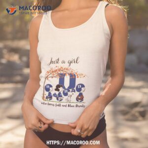just a girl who loves fall and blue devils peanuts cartoon halloween shirt tank top 1
