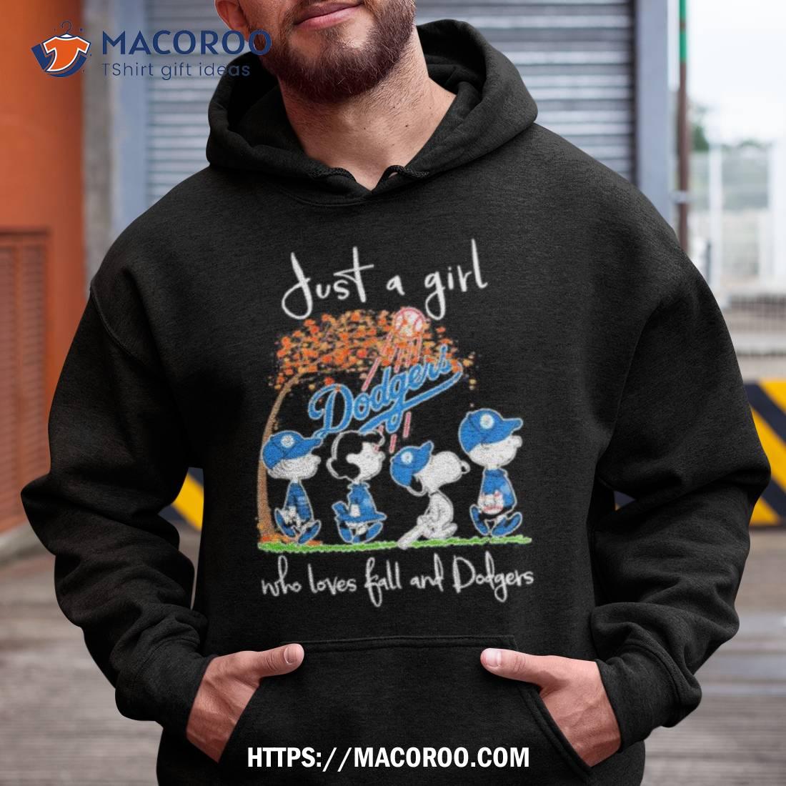 Official Just A Girl Who Loves Fall And Dodgers Shirt, hoodie