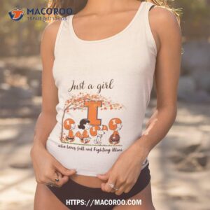 Just A Girl Who Loves Fall And Fighting Illini Peanuts Cartoon Halloween Shirt 3 just a girl who loves fall and fighting illini peanuts cartoon halloween shirt tank top 1