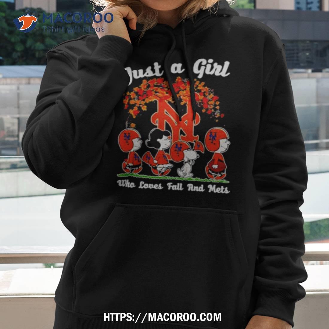 Just A Girl Who Loves Fall And Mets Snoopy Peanuts Shirt Just A Girl Who Loves Fall And Mets Snoopy Peanuts Shirt