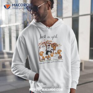 just a woman who loves fall and bowling green falcons peanuts cartoon shirt hoodie 1