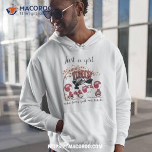 just a woman who loves fall and unlv rebels peanuts cartoon shirt hoodie 1