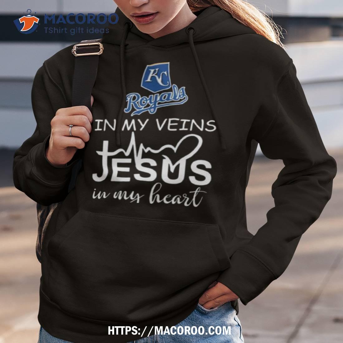 Kansas City Royals Logo 2023 In My Veins Jesus In My Hearshirt