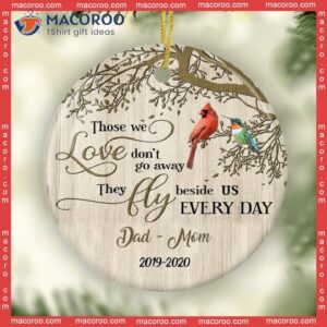 Keepsake Ornament,personalized Cardinal & Hummingbird Ornament, Memorial Christmas Remembrance Gift, Tree Decorations