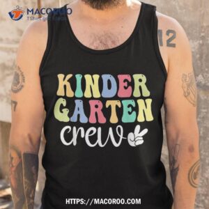 kindergarten crew retro groovy vintage first day of school shirt grandpa fathers day gifts tank top