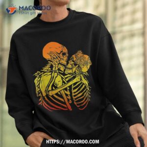 kissing skeletons the lovers funny couples skull halloween shirt skeleton masks sweatshirt