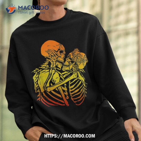 Kissing Skeletons The Lovers Funny Couples Skull Halloween Shirt, Skeleton Masks