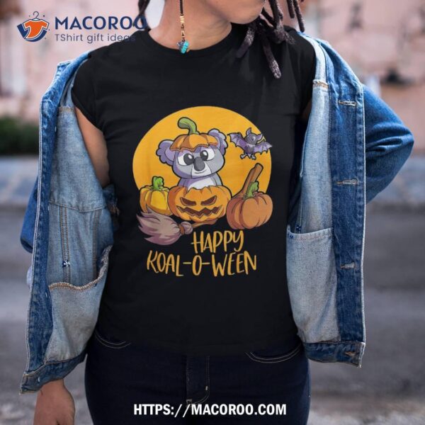 Koala On Pumpkin Witch Hat Face Halloween Shirt