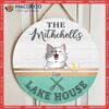 Lake House Decor Custom Wooden Signs, Gifts For Pet Lovers, A Couple Paddle Family Name Sign