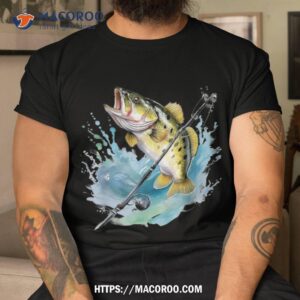 Large Mouth Bass Fish Funny Fishing Fisherman Boys Shirt