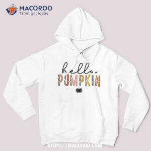 leopard boho hello pumpkin cute fall autumn season halloween shirt hoodie
