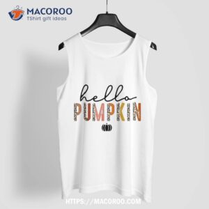 leopard boho hello pumpkin cute fall autumn season halloween shirt tank top