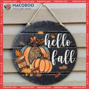 Leopard Pumpkin, Autumn Front Door Sign, Pumpkin Hanger, Hello Fall Decor,fall Hanger
