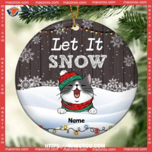 Let It Snow Circle Ceramic Ornament, Bengals Christmas Ornaments