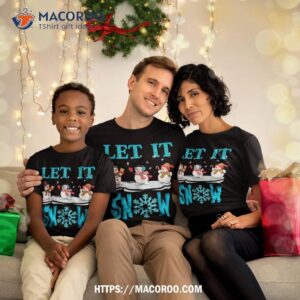 Let It Snow Merry Christmas Merch Shirt, Snowman T Shirt