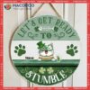 Let’s Get Ready To Stumble, Four-leaf Clover Door Hanger, Personalized Cat Breeds Wooden Signs, Lovers Gifts