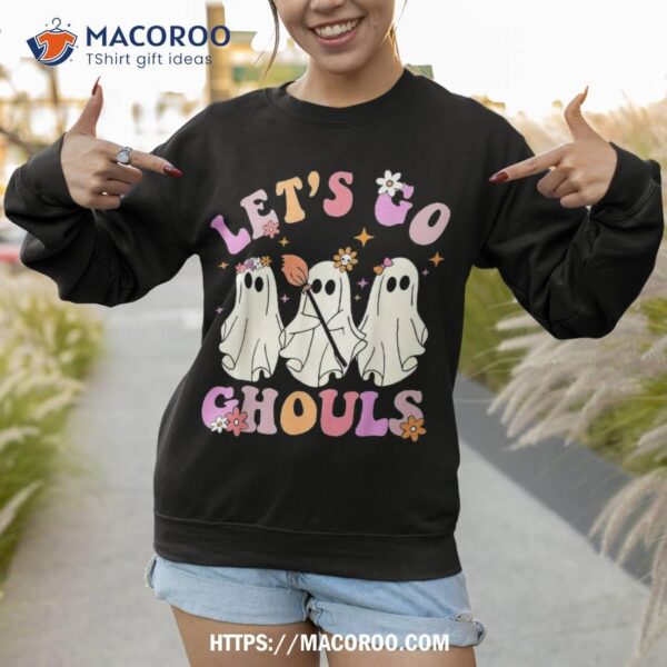 Let’s Go Ghouls Halloween Ghost Outfit Costume Retro Groovy Shirt