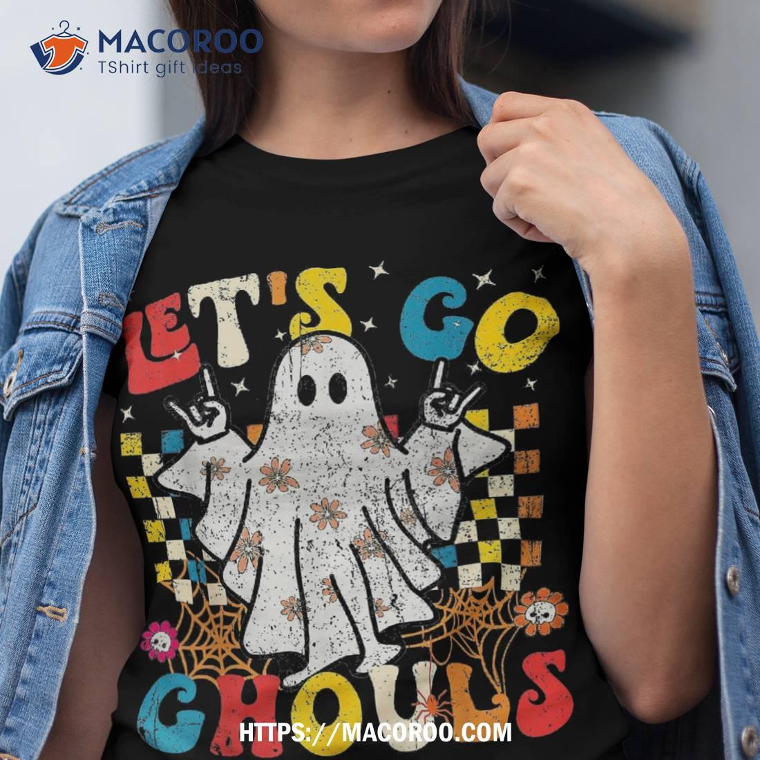 Let S Go Ghouls Halloween Ghost Outfit Costume Retro Groovy Shirt Tshirt