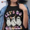 Let’s Go Ghouls Halloween Ghost Outfit Costume Retro Groovy Shirt