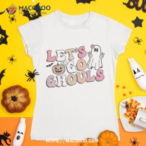 let s go ghouls halloween retro ghost pumpkin girls shirt tshirt 1