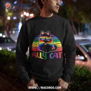 lgbt ally cat be kind gay rainbow funny lgbtq flag pride shirt sweatshirt