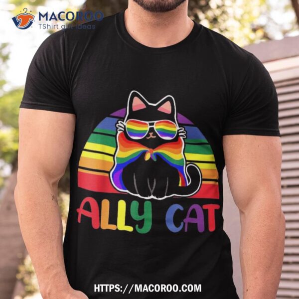 Lgbt Ally Cat Be Kind Gay Rainbow Funny Lgbtq Flag Pride Shirt