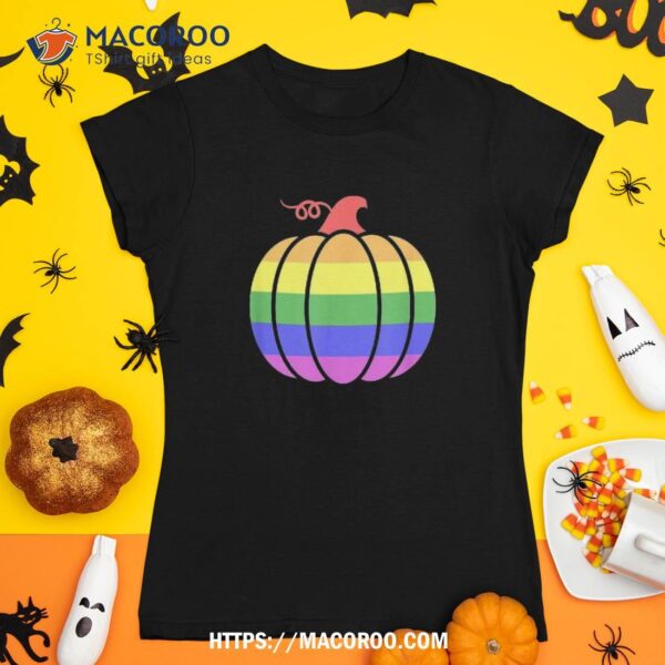 Lgbtq Gay Pride Rainbow Flag Halloween Pumpkin Shirt