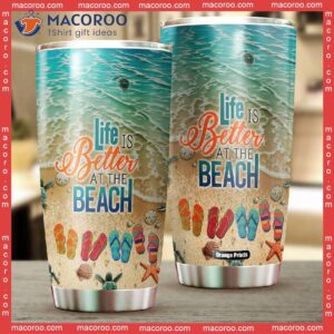 life is better at the beach aloha stainless steel tumbler 1
