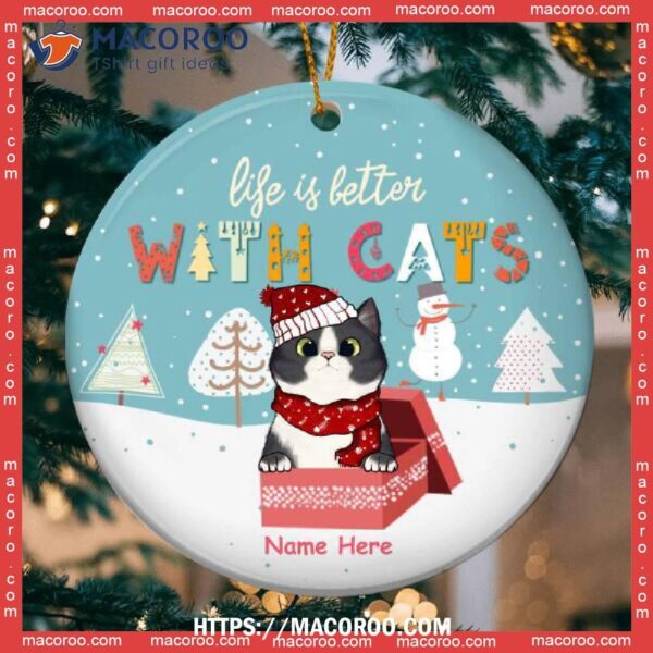 Life Is Better With Cats, Cat Christmas Tree Ornaments