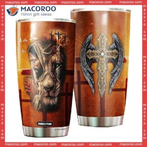 Lion Cross Jesus Stainless Steel Tumbler