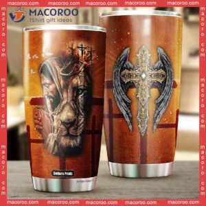 Lion Cross Jesus Stainless Steel Tumbler