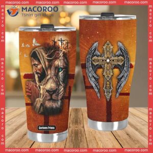 lion cross jesus stainless steel tumbler 3