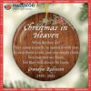 Loss Of Loved One, Memorial Gift,personalized Christmas In Heaven Ornament, Sympathy Gift, Keepsake