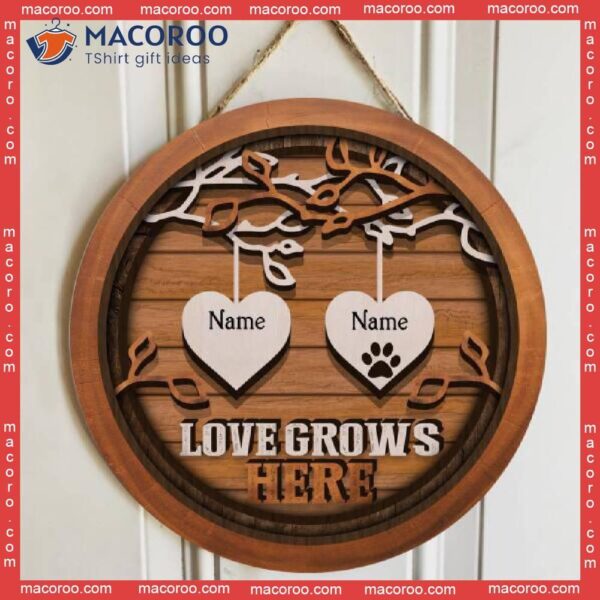 Love Grows Here, Personalized Wooden Signs