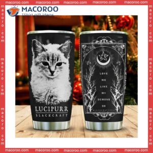 Lucipurr Blackcraft Cat Stainless Steel Tumbler