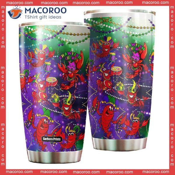 Mardi Gras Crawfish Crew Stainless Steel Tumbler