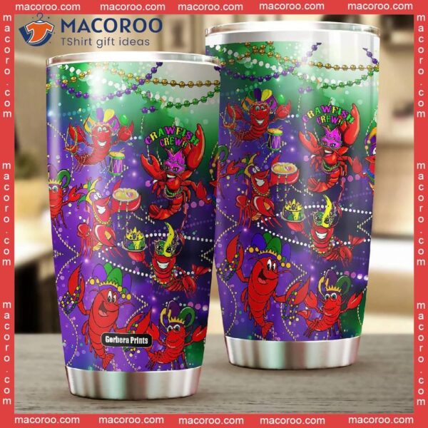 Mardi Gras Crawfish Crew Stainless Steel Tumbler