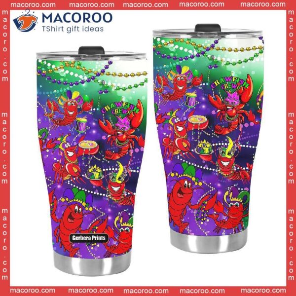 Mardi Gras Crawfish Crew Stainless Steel Tumbler