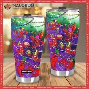 mardi gras crawfish crew stainless steel tumbler 3