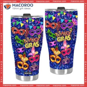 mardi gras im just here for the beads stainless steel tumbler 2