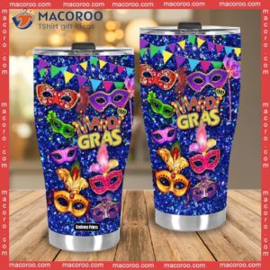 mardi gras im just here for the beads stainless steel tumbler 3
